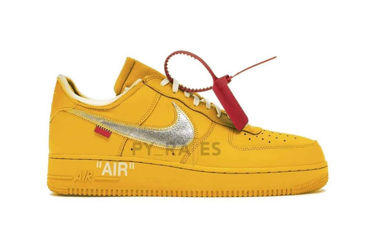 off white air force 1 university gold