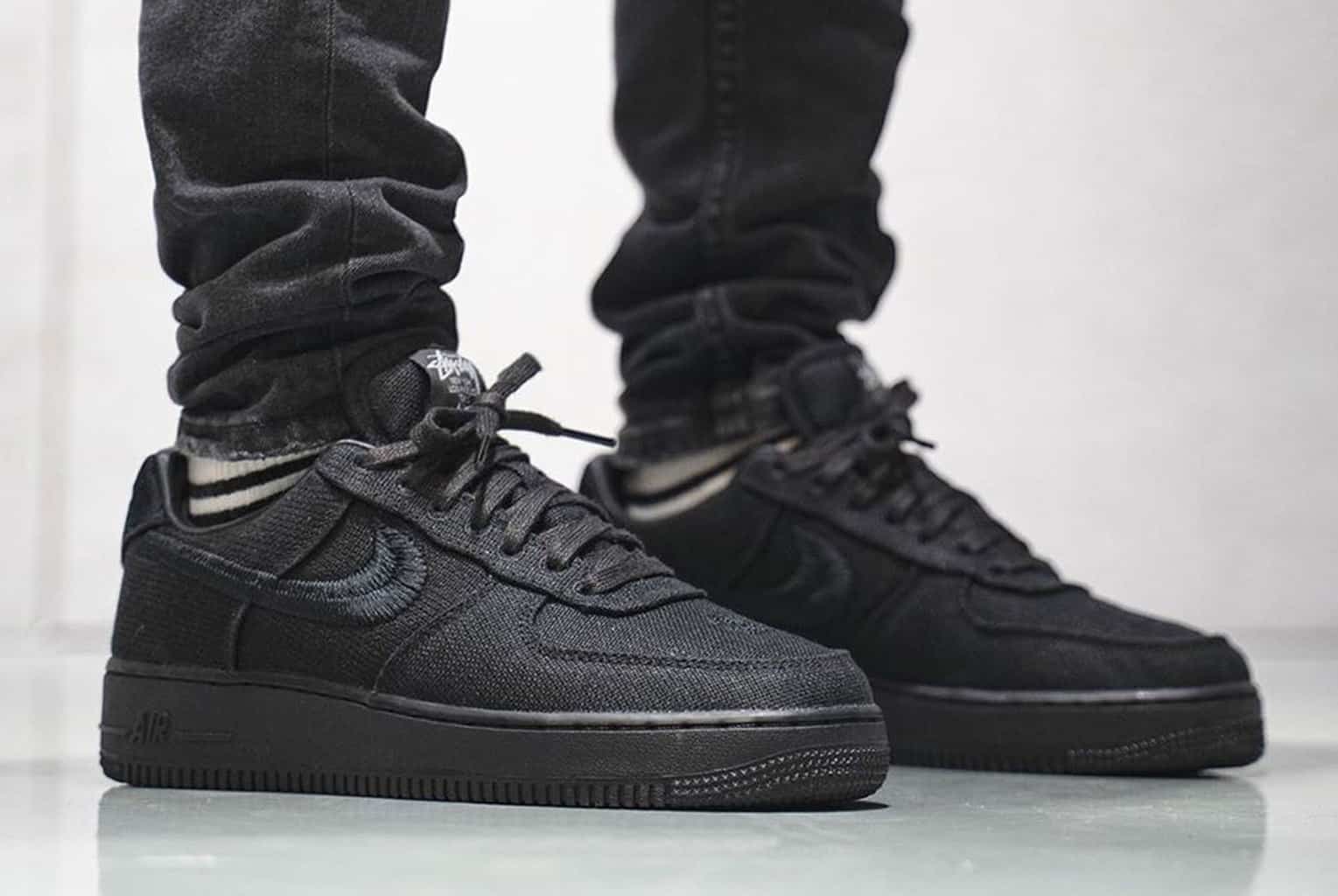 black and grey air force 1s